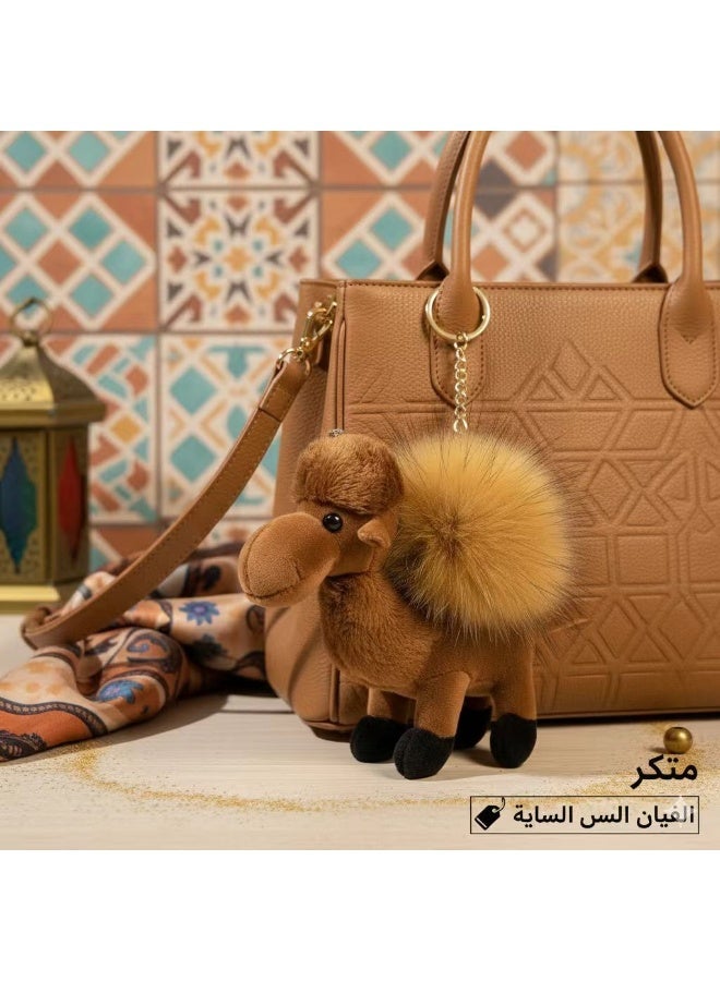 Arabic Souvenir, Desert Camel, Fluffy Pompom, Eid Gift, Luxury Bag Accessory, Travel Keepsake, Kawaii Keychain. - Image 5